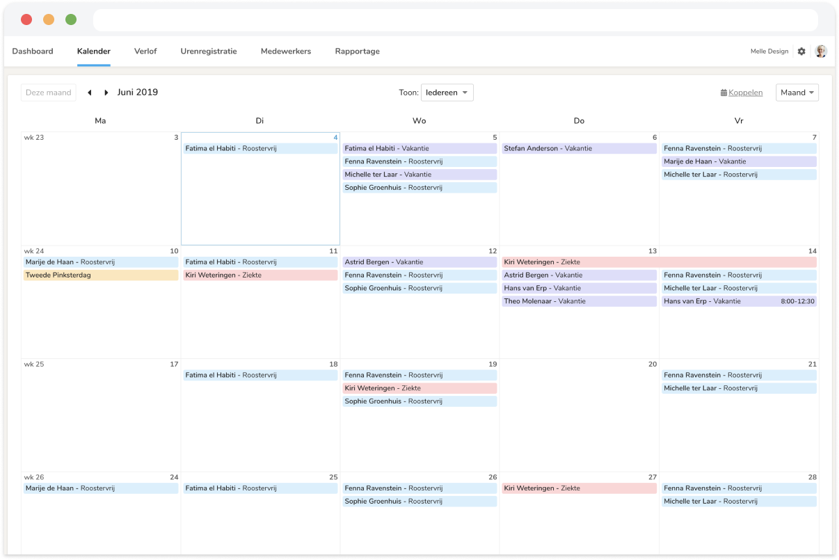 Main feature calendar